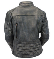 Jamin Leather® Men's Ultimate Vintage Gray Vented Racer Jacket w/Concealed  Pockets #MA6633VZGY