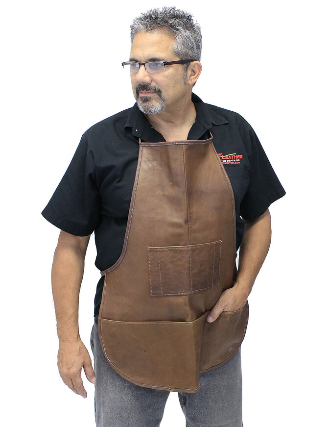 Jamin Leather® Cobblers  Heavy Leather Apron Made in USA #A7021BBQ