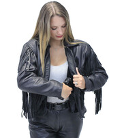 Jamin Leather® V Fringed Leather Motorcycle Jacket for Women #L452ZFB