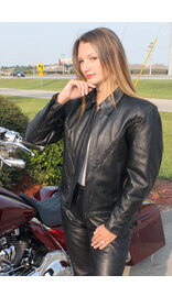 Jamin Leather® Genuine Leather Motorcycle Jacket for Women #L472ZL