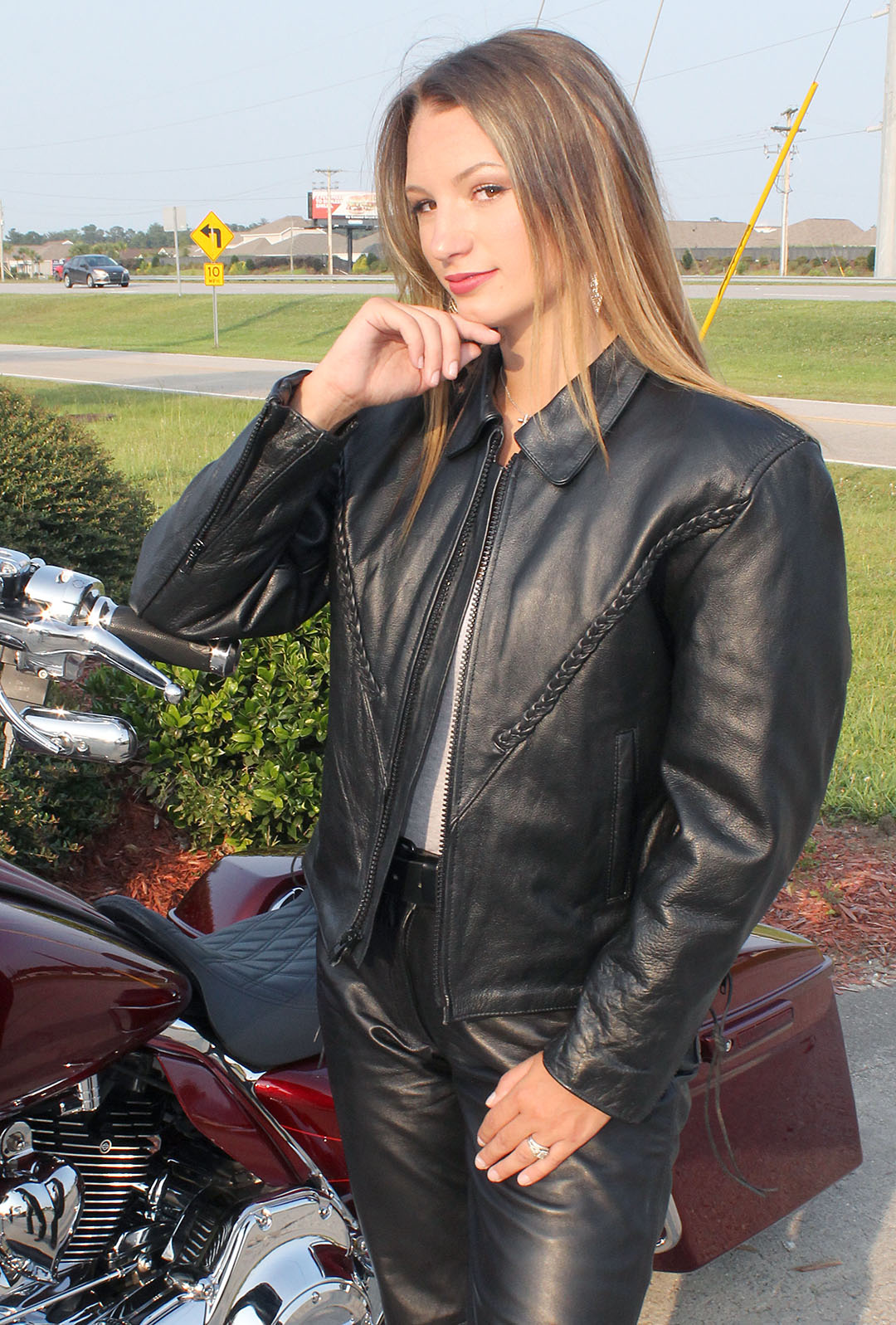 Women's Mid-Rise Premium Cowhide Leather Pants #LP711K - Jamin Leather®