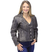 Jamin Leather® Vintage Leather Motorcycle Jacket for Women #LA4040ZRDN