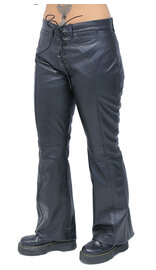 Lace Up White Leather Pants for Women #LP504LW - Jamin Leather®