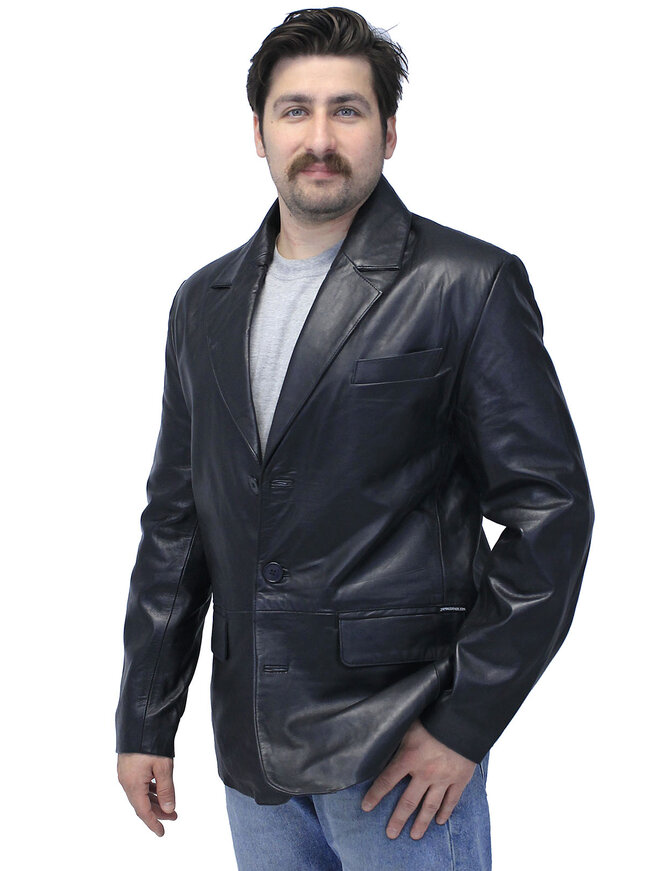 Mens Black Lambskin Leather Jacket