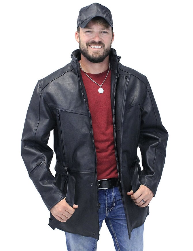 Jamin Leather® 3/4 Length Cruiser Vented Leather Jacket #M3020VZ