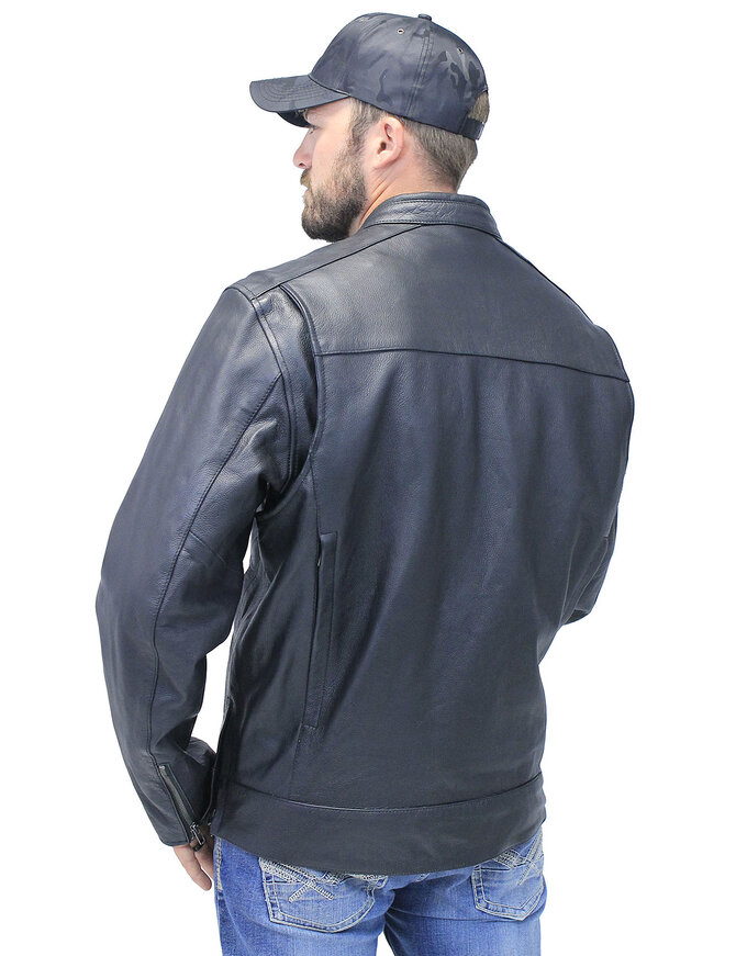 Unik Men's Vented Concealed Pocket Scooter Motorcycle Jacket #M6919VZK