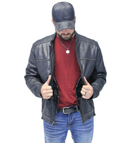 Unik Men's Vented Concealed Pocket Scooter Motorcycle Jacket #M6919VZK