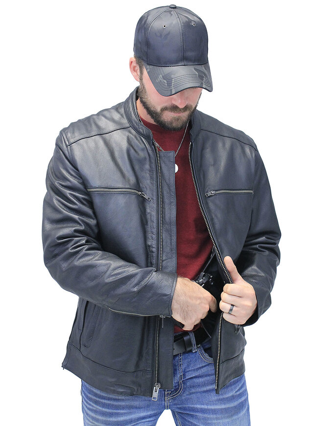 Unik Men's Vented Concealed Pocket Scooter Motorcycle Jacket #M6919VZK