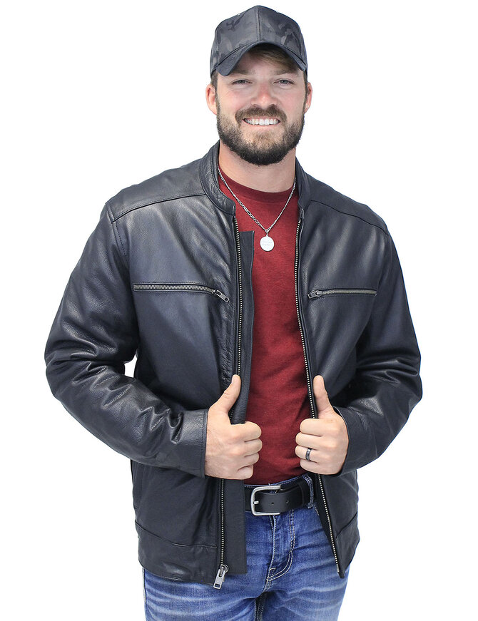 Unik Men's Vented Concealed Pocket Scooter Motorcycle Jacket #M6919VZK