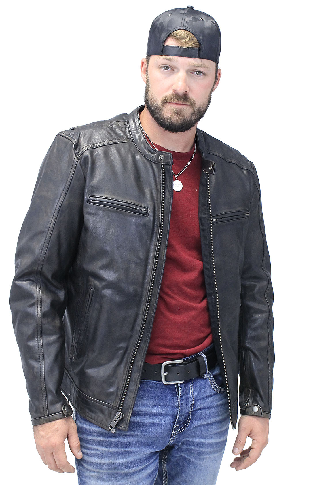 Men's Vintage Black Scooter Jacket w/Concealed Pockets #MA2530ZVV ...