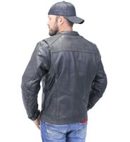 Men's Vintage Black Scooter Jacket w/Concealed Pockets #MA2530ZVV