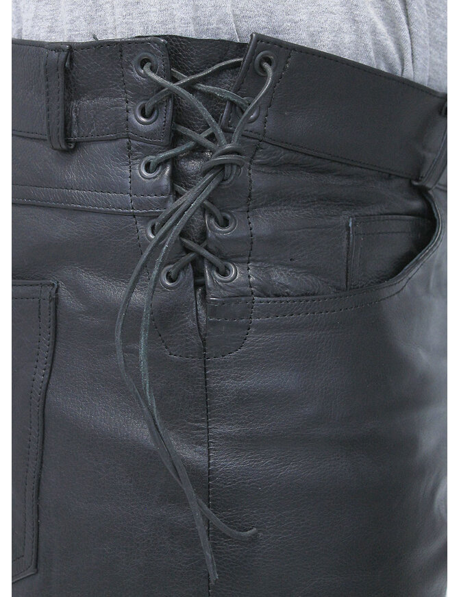 Top Side Lace Leather Pants for Men #MP804LK