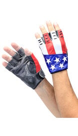USA Fingerless Flag Leather Gloves #G8199USA