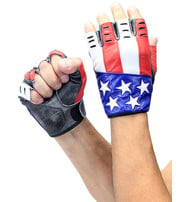 USA Fingerless Flag Leather Gloves #G8199USA