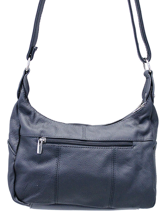 Medium Size Double Zip Top Leather Purse #P027K