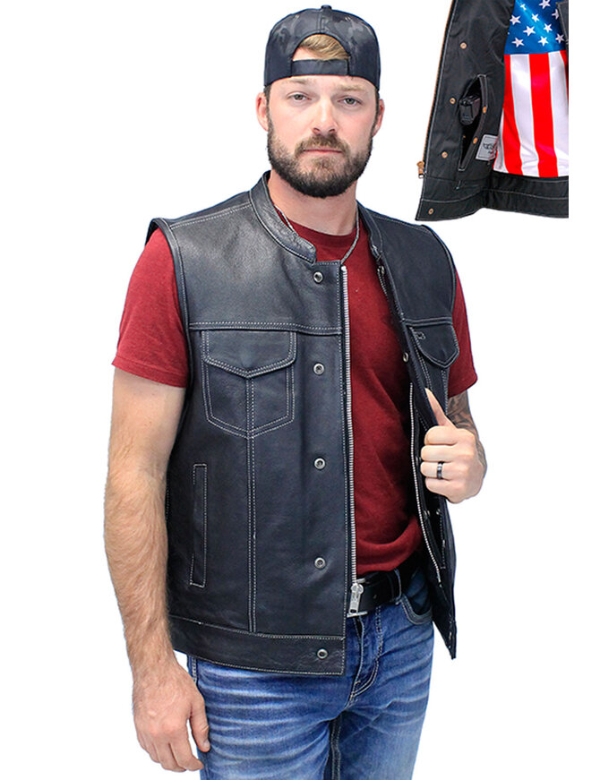 Unik Concealed Pocket USA Flag Club Vest w/Easy Access Pocket #VM6665GFK