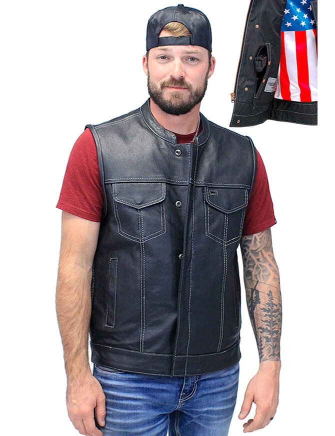 Unik Concealed Pocket USA Flag Club Vest w/Easy Access Pocket #VM6665GFK