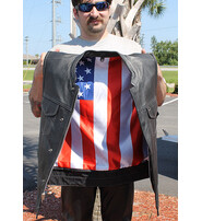 Unik Concealed Pocket USA Flag Club Vest w/Easy Access Pocket #VM6665GFK