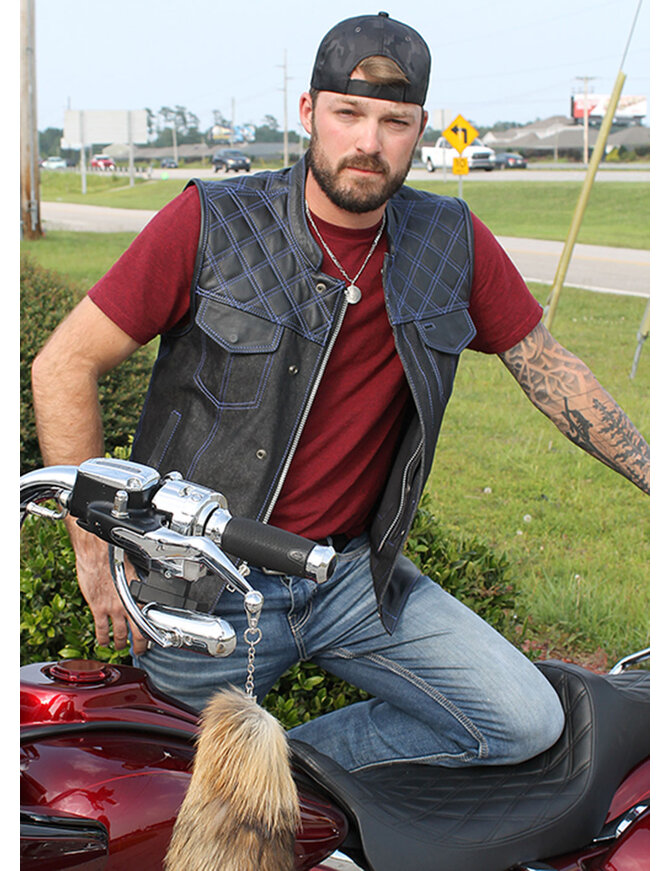 Men's Denim Jacket with Magnetic Buttons