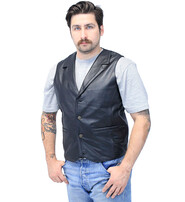 Jamin Leather® Men's Black Leather Lambskin Western Vest #VM11012K