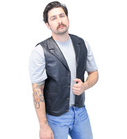 Jamin Leather® Men's Black Leather Lambskin Western Vest #VM11012K