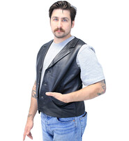 Jamin Leather® Men's Black Leather Lambskin Western Vest #VM11012K