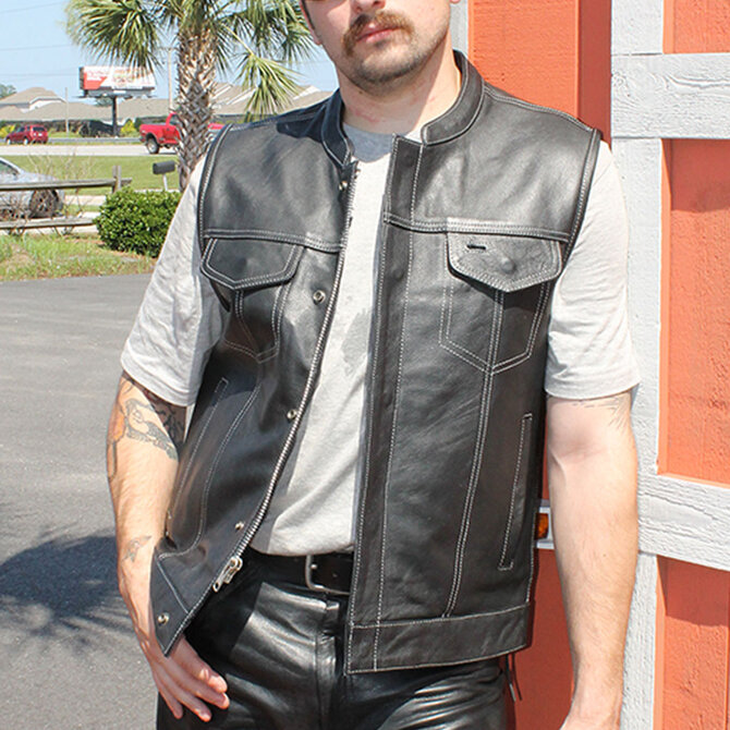 Crisscross Wrap-Up Leather Vest #LH1149WRAP - Jamin Leather®