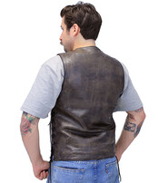 Vintage Brown Leather Vest For Conceal Carry #VMA3540GN