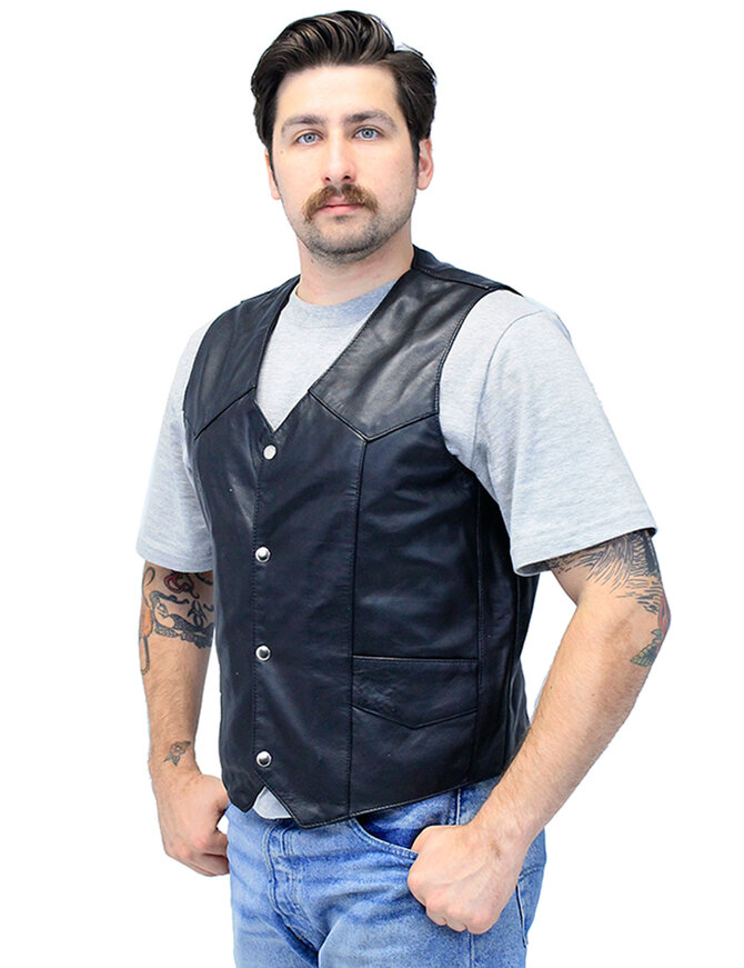 Men's Western Ultra Soft Lambskin Leather Vest #VML01 - Jamin Leather®