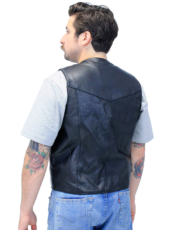Men's Western Ultra Soft Lambskin Leather Vest #VML01 - Jamin Leather®