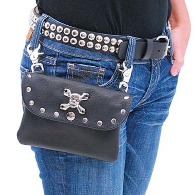 Genuine leather belt loop bag/purse