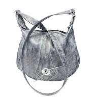 JAMIN LEATHER Hand Antiqued Gray Leather Concho Hobo Purse #PA23003CG