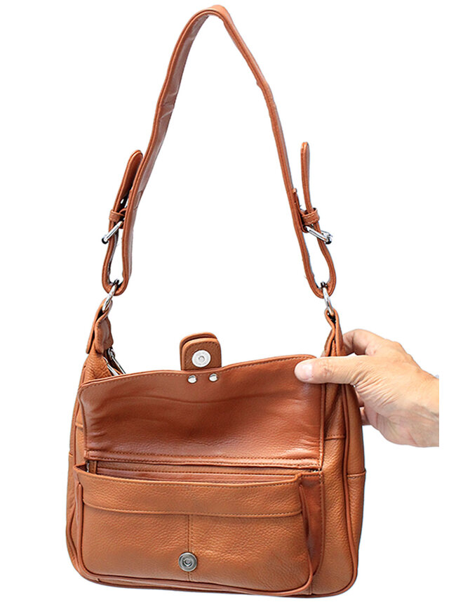 Light Brown Premium Leather Buckle Purse #P30021N