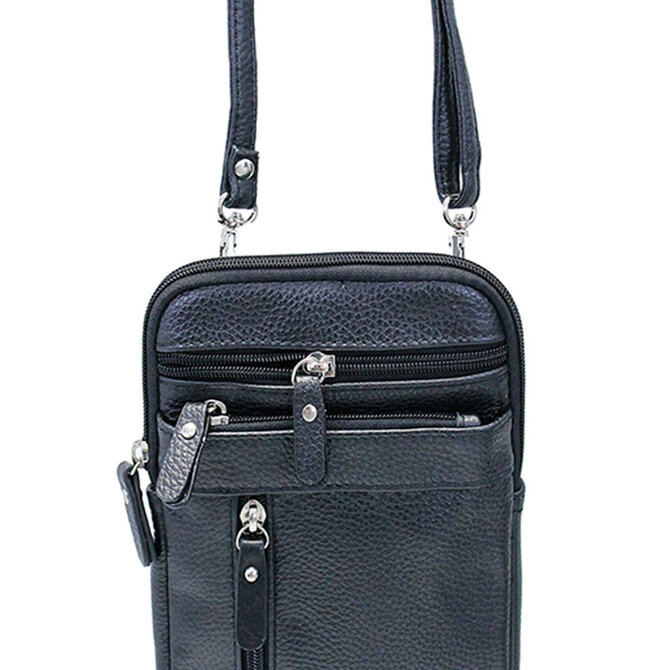 3x4 Leather Drawstring Bag Pouch w/Wrist Strap #P2208WSK