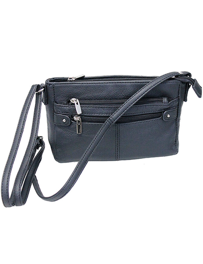 Black Long Lasting Leather Mini Purse #P0070K