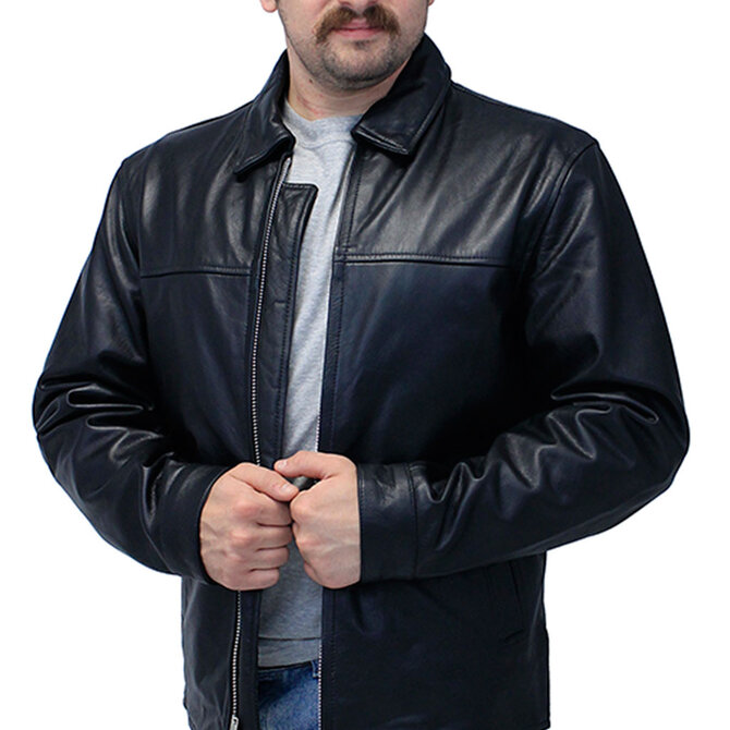 Unik International Mens Buffalo Leather Jacket Black S