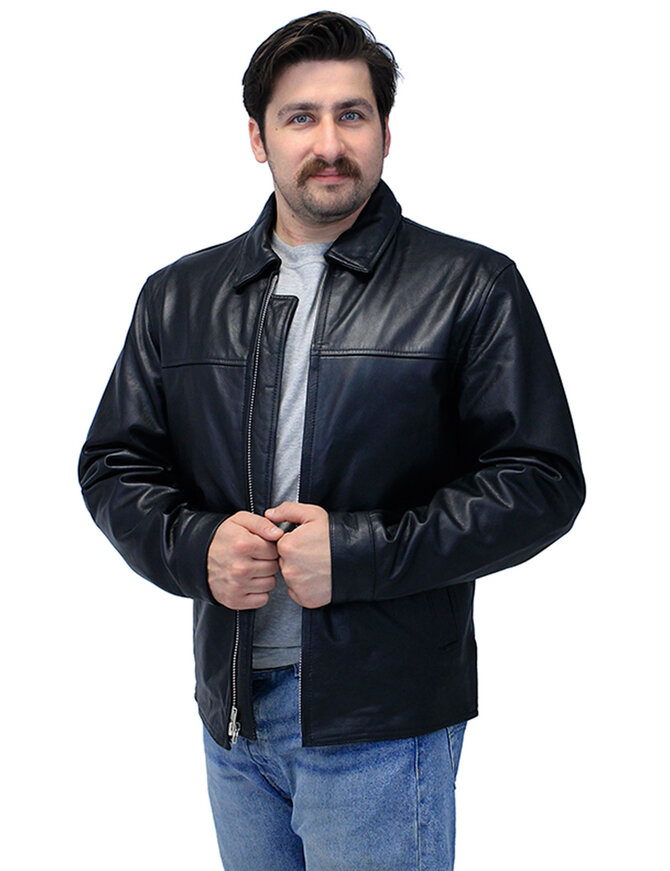 Unik Men's Classic Black Leather Rebel Jacket #M6926GZK