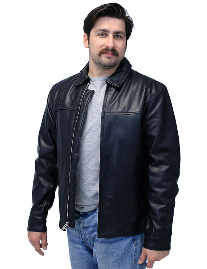 Unik Men's Classic Black Leather Rebel Jacket #M6926GZK