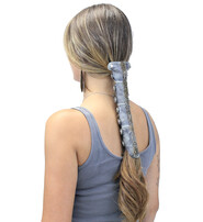 Jamin Leather® Gray Feather & Leather Hair Tube #AHW2306FGY