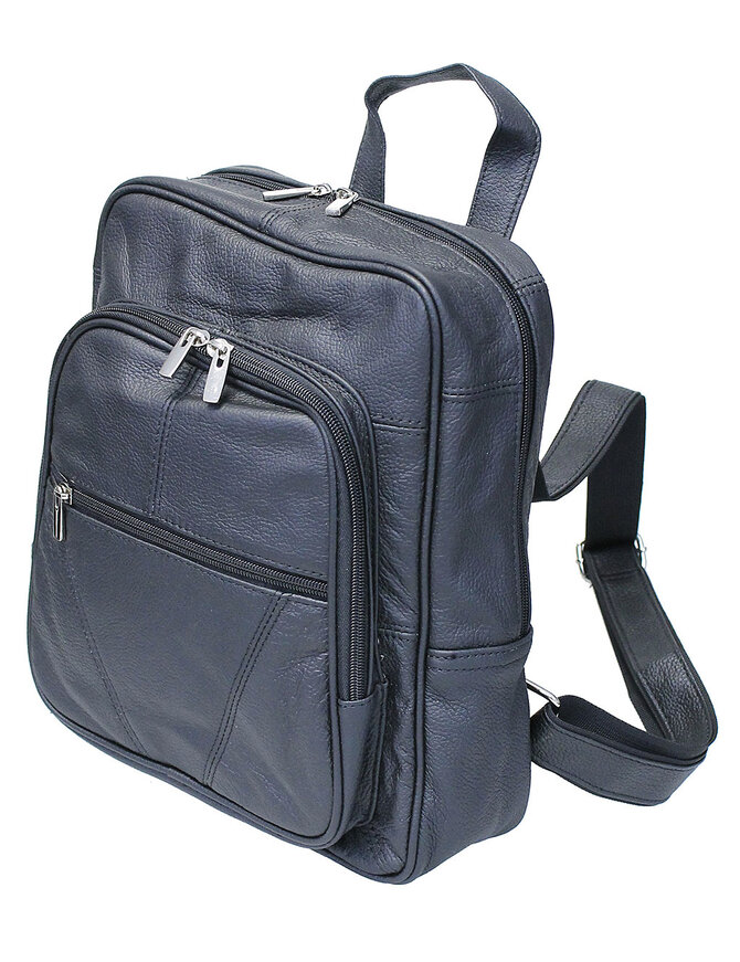 Tablet Size Black Leather Small Backpack #BP33070K