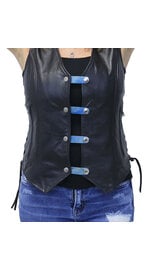 Jamin Leather® Aqua Antique Rub Leather Vest Extenders (Set of 4) #VC23069TQ