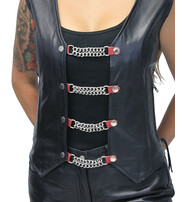 Jamin Leather® Set of 4 Red Leather Vest Chains #VC23076SR