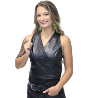 Leather Bound Buckle Vest #VL11230BK