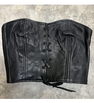 Black Leather Strapless Bustier #VL11010LK