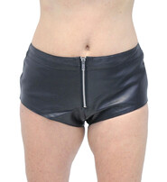 Zip Front Leather Skimpy Hot Pants #SH31080ZK