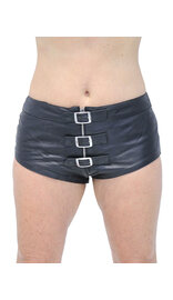 Buckle Front Leather Skimpy Hot Pants #SH31090BUK