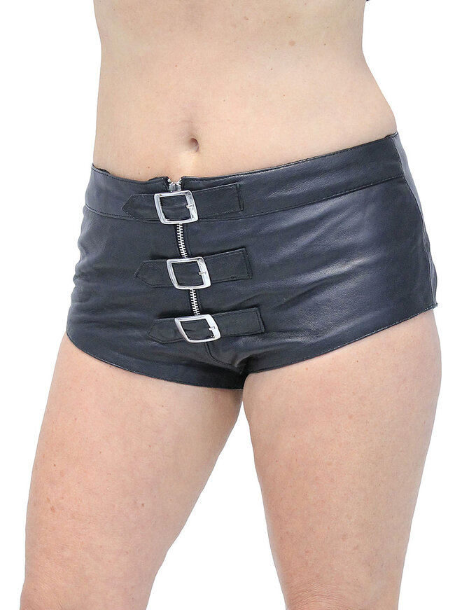 Buckle Front Leather Skimpy Hot Pants #SH31090BUK