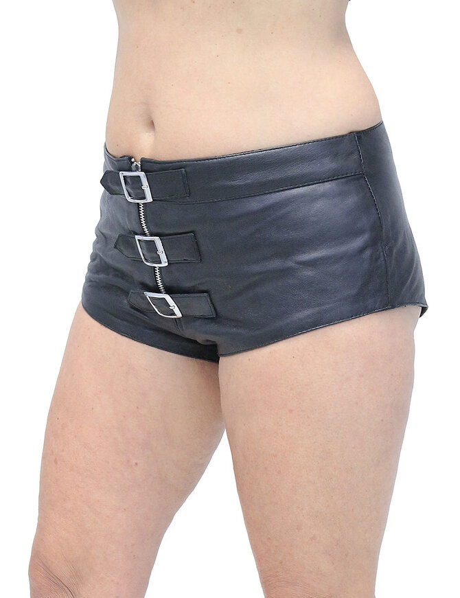 Buckle Front Leather Skimpy Hot Pants #SH31090BUK