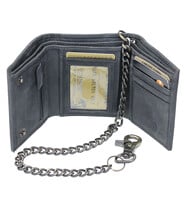 Vintage Black RFID Trifold Chain Wallet #WC513210KID