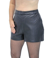 Black Leather High-Waisted Booty Shorts #SH1103K